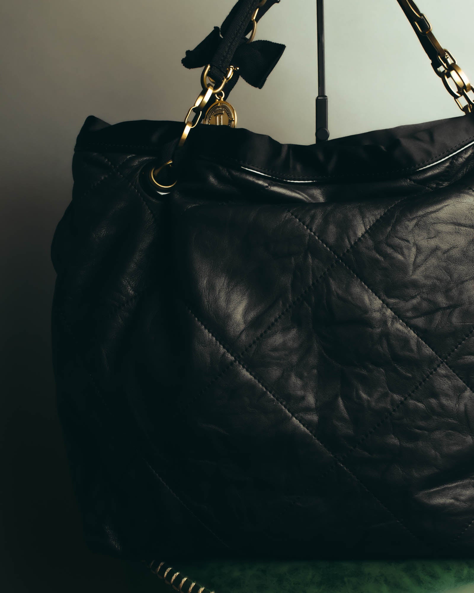 "LANVIN" 00's-10's Quilted leather shoulder bag