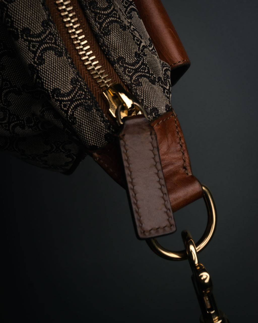 “CELINE” 90’s Macadam canvas flap shoulder bag