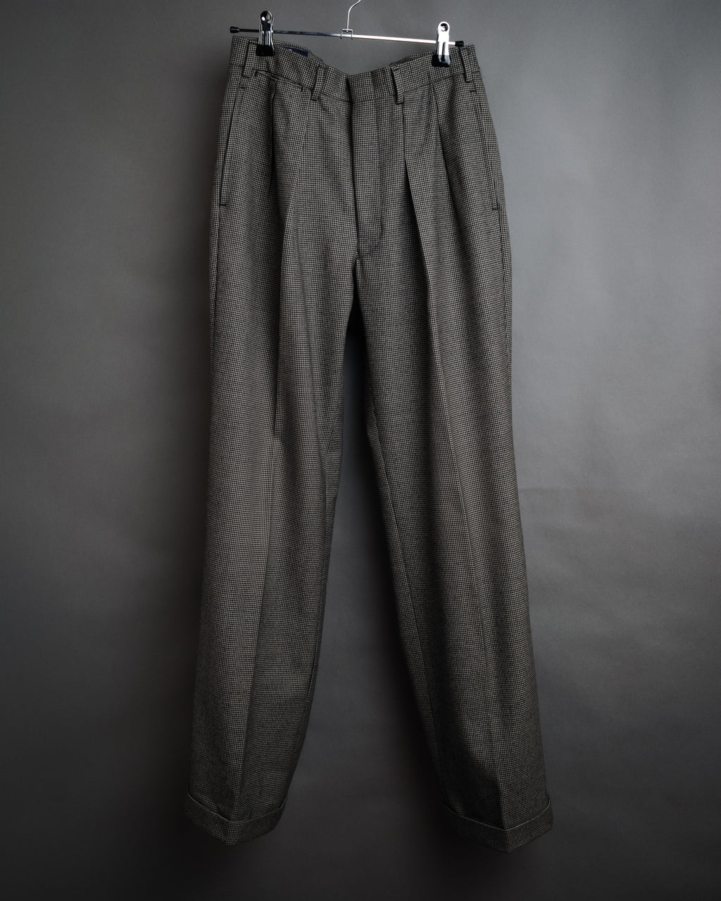 “Polo by Ralph Lauren” 90’s Houndstooth two tuck wool trousers