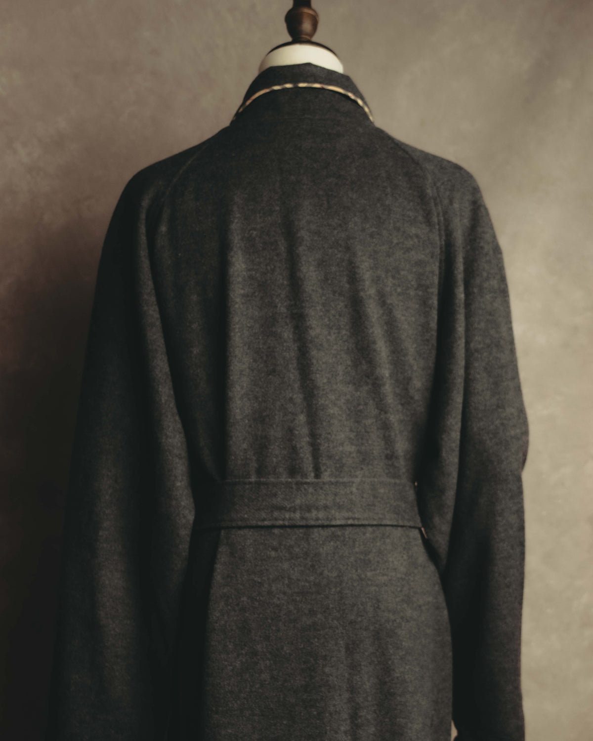"BURBERRY LONDON" 00's-10's Check trimmed wool dressing gown