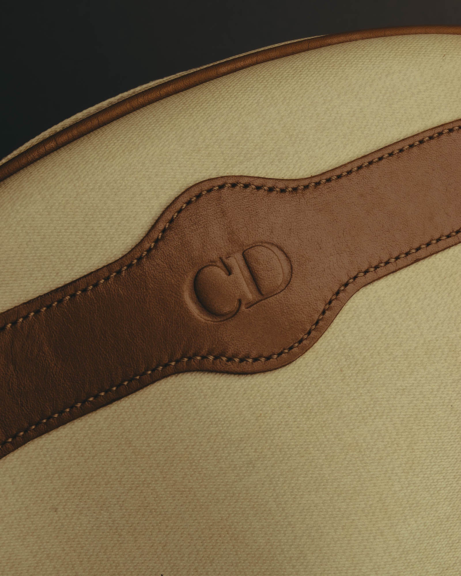"Christian Dior" 70's-80's Classic canvas leather shoulder bag