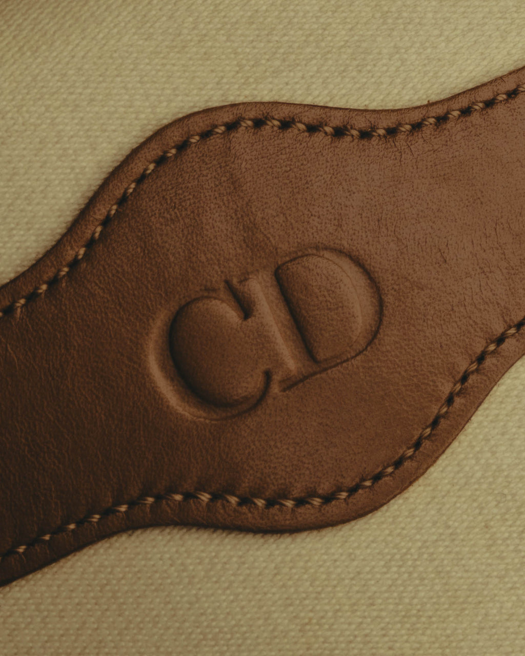 "Christian Dior" 70's-80's Classic canvas leather shoulder bag
