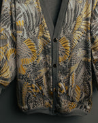 “Salvatore Ferragamo” 90’s-00’s Reversible silk panel wool cardigan
