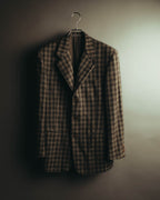 "Salvatore Ferragamo" 90's Brown checked tweed sport coat