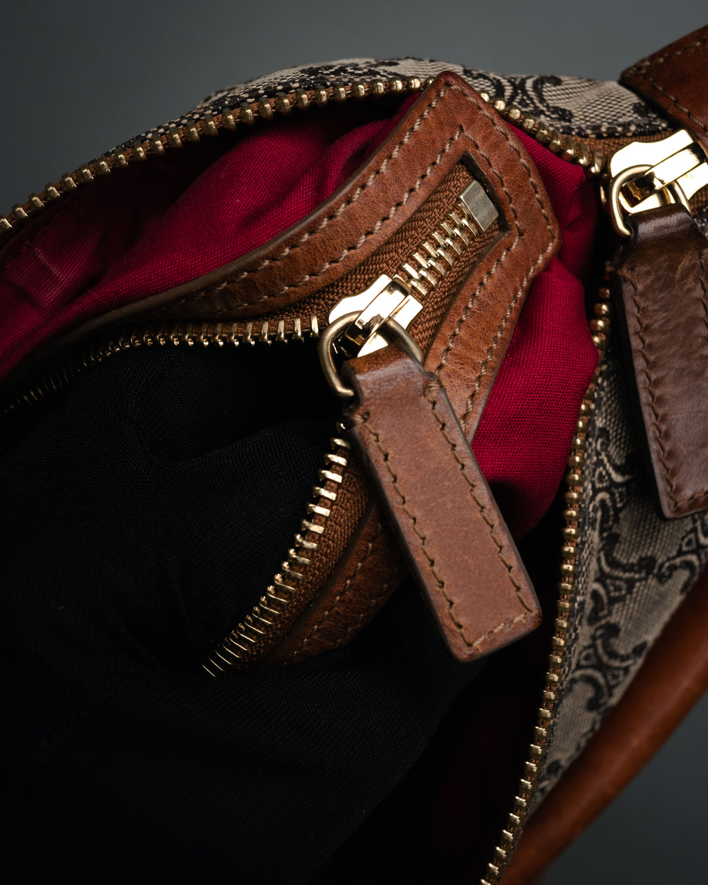 “CELINE” 90’s Macadam canvas flap shoulder bag