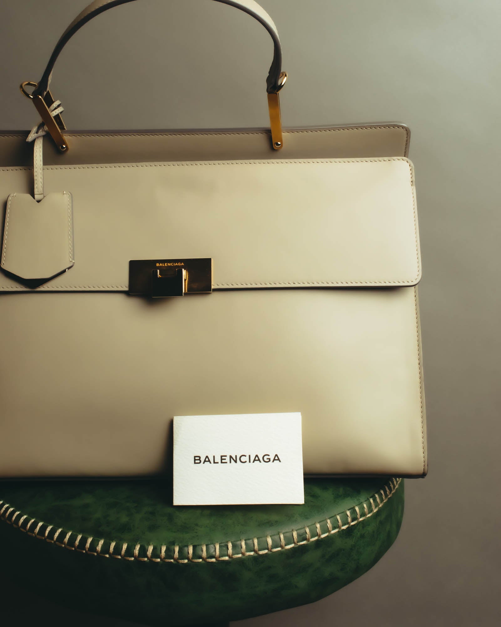 "BALENCIAGA" 2010's Structured leather top handle bag