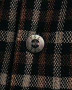 "Yves Saint Laurent" 80's-90's Plaid jacquard cotton pullover shirt