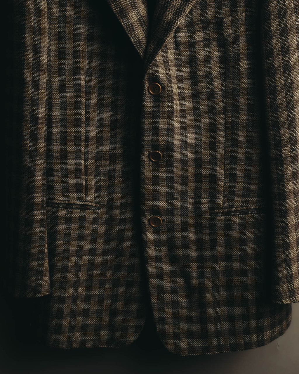 "Salvatore Ferragamo" 90's Brown checked tweed sport coat