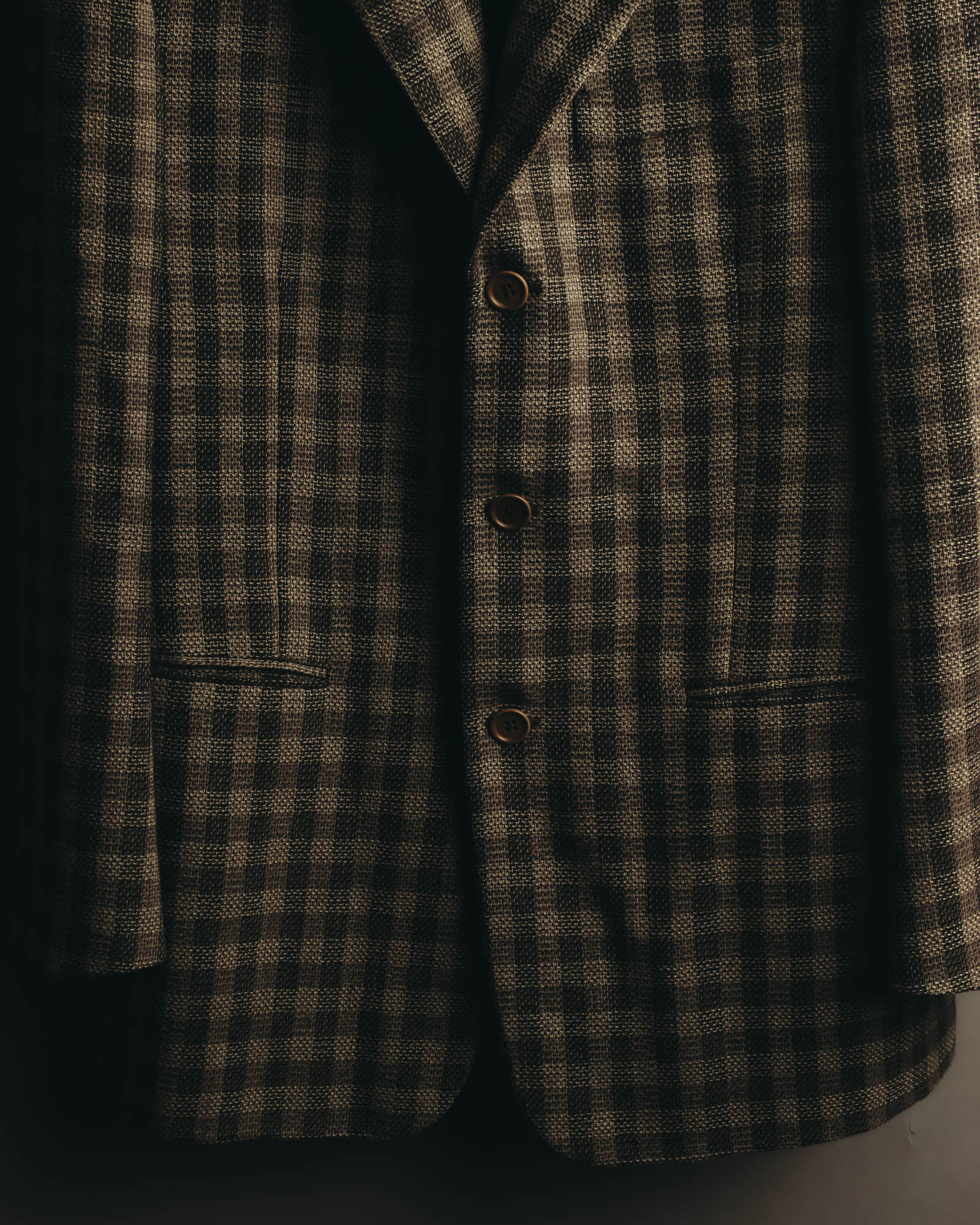 "Salvatore Ferragamo" 90's Brown checked tweed sport coat