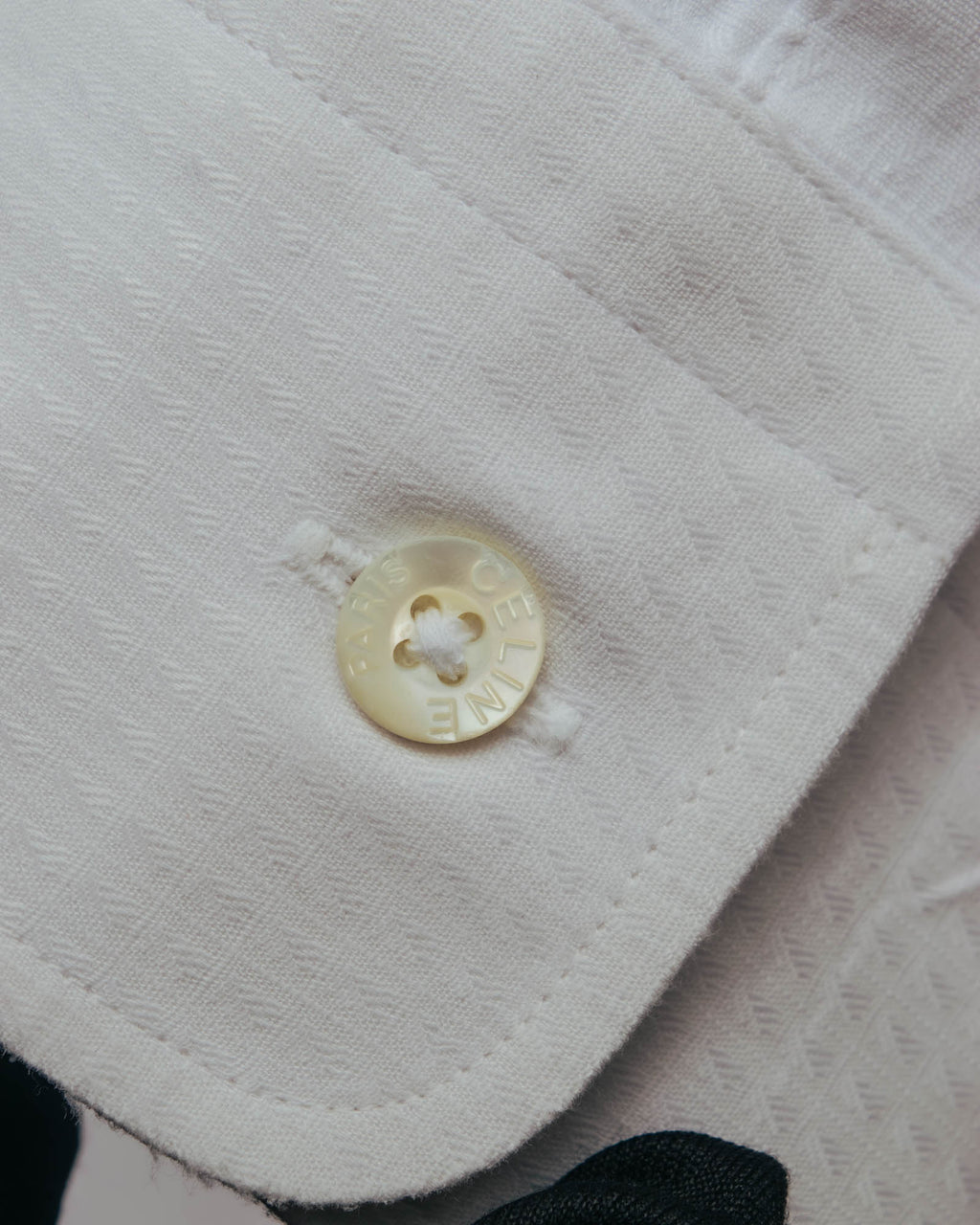 "CELINE" 90's-00's Textured long sleeve dress shirt