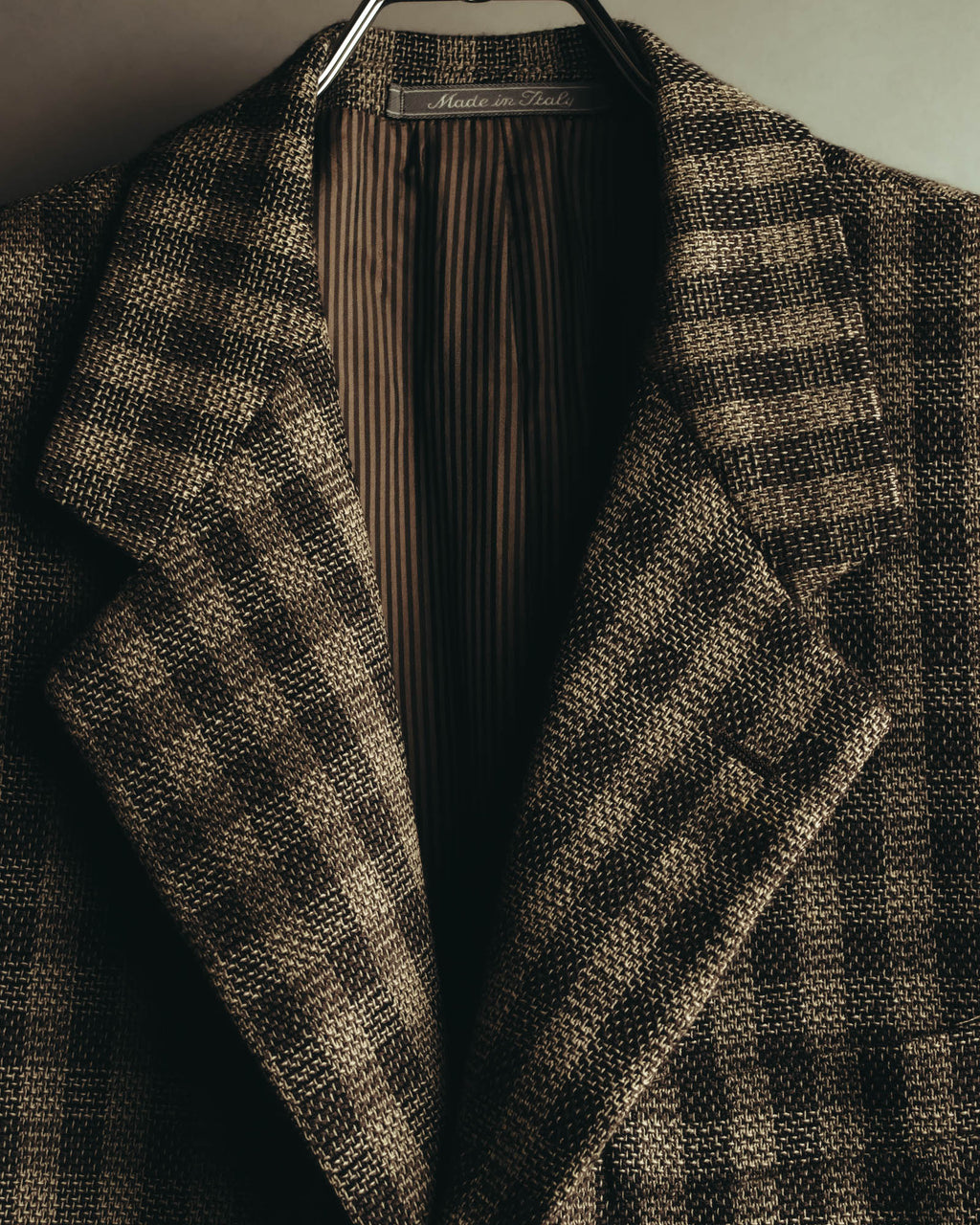"Salvatore Ferragamo" 90's Brown checked tweed sport coat