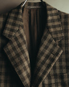 "Salvatore Ferragamo" 90's Brown checked tweed sport coat