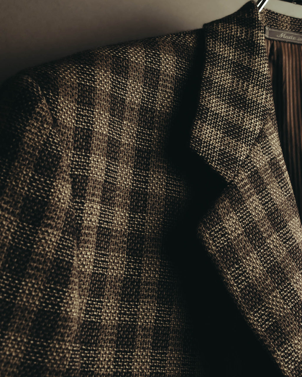 "Salvatore Ferragamo" 90's Brown checked tweed sport coat