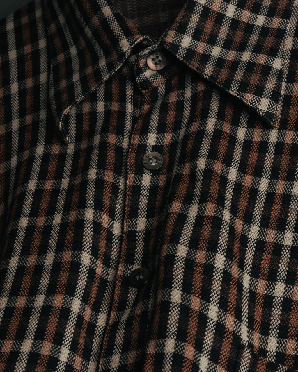"Yves Saint Laurent" 80's-90's Plaid jacquard cotton pullover shirt