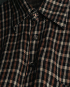 "Yves Saint Laurent" 80's-90's Plaid jacquard cotton pullover shirt