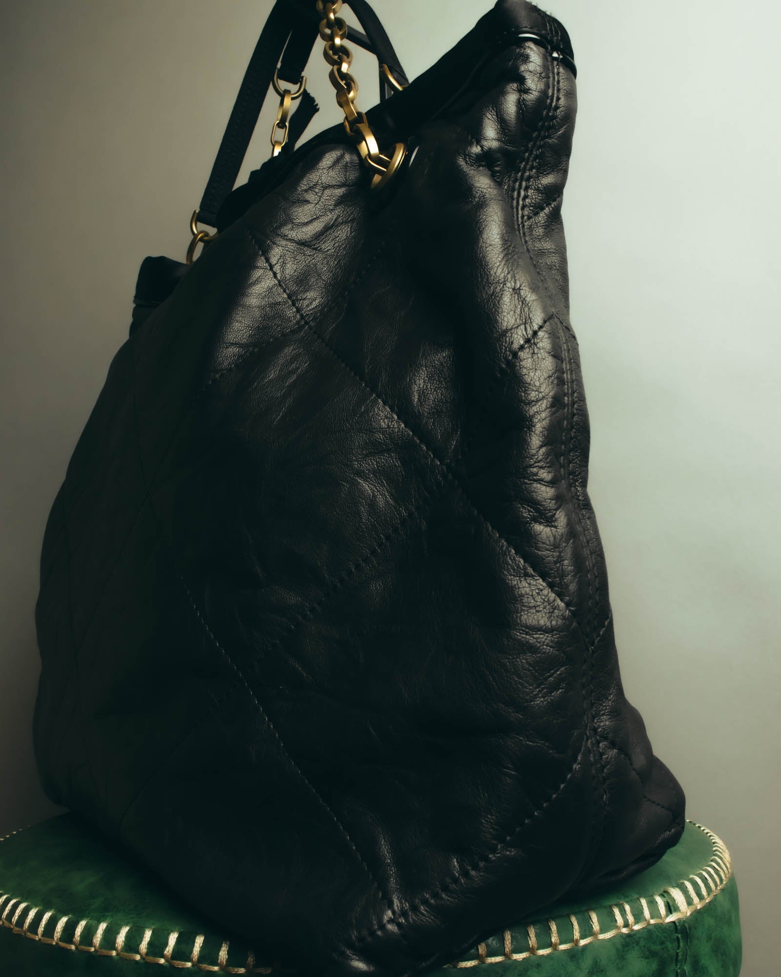 "LANVIN" 00's-10's Quilted leather shoulder bag