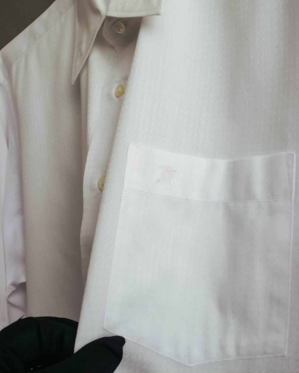 "CELINE" 90's-00's Textured long sleeve dress shirt
