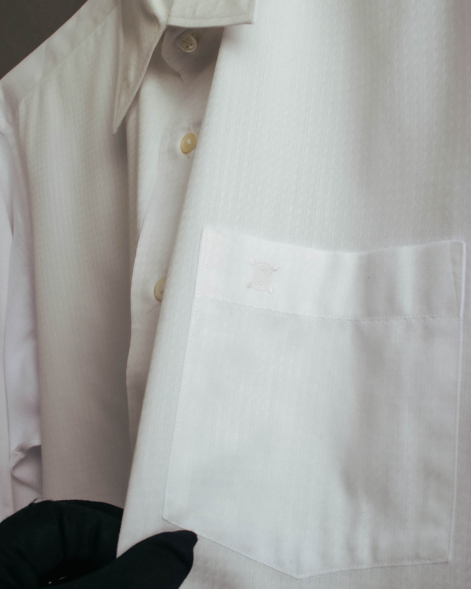 "CELINE" 90's-00's Textured long sleeve dress shirt
