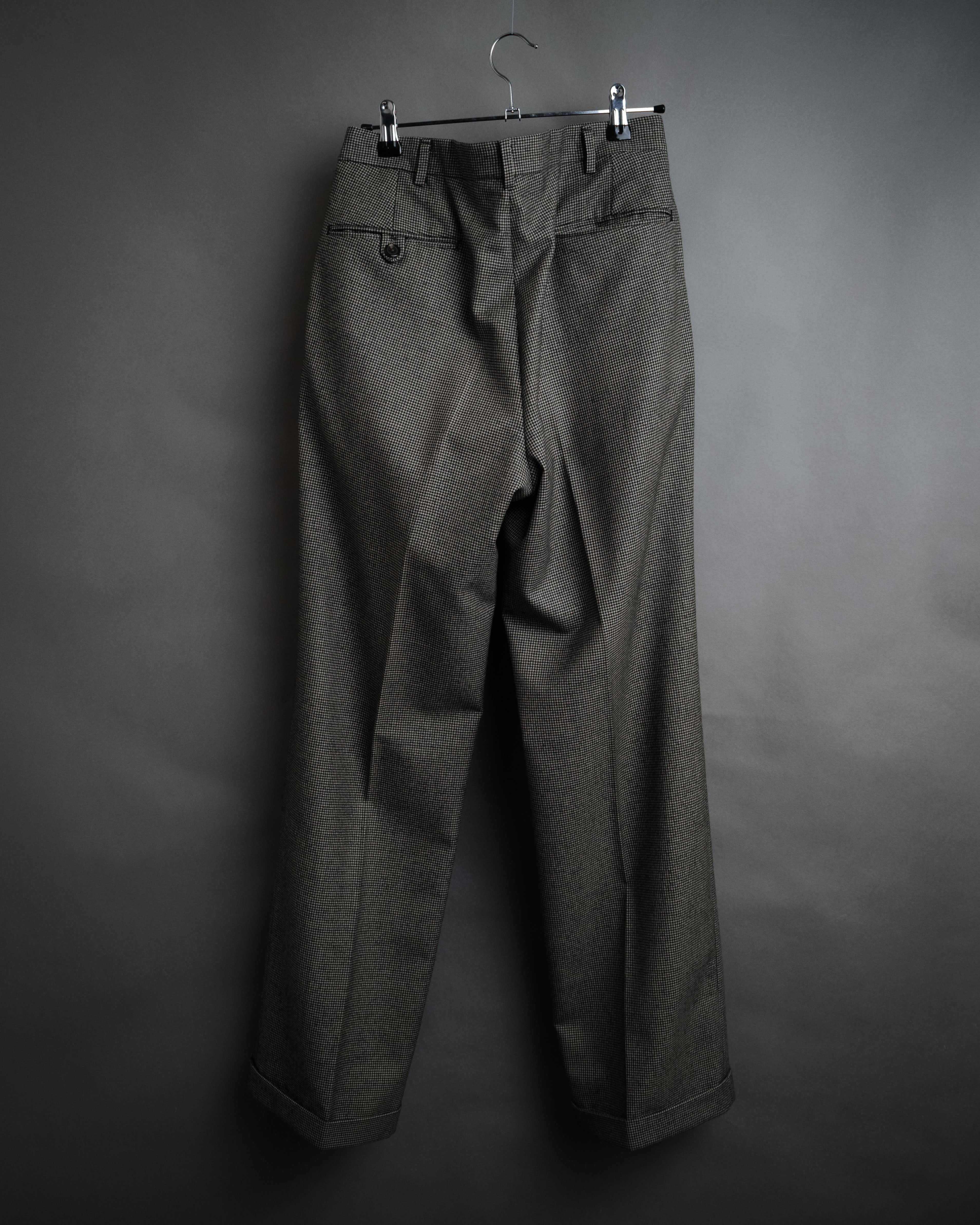 “Polo by Ralph Lauren” 90’s Houndstooth two tuck wool trousers
