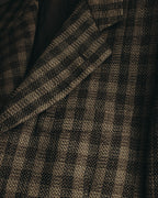 "Salvatore Ferragamo" 90's Brown checked tweed sport coat