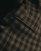 "Salvatore Ferragamo" 90's Brown checked tweed sport coat