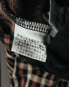 "Yves Saint Laurent" 80's-90's Plaid jacquard cotton pullover shirt