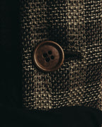 "Salvatore Ferragamo" 90's Brown checked tweed sport coat