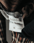 "Yves Saint Laurent" 80's-90's Plaid jacquard cotton pullover shirt