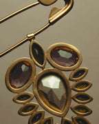 “Maison Margiela” 2020’s gold-tone crystal floral safety-pin brooch