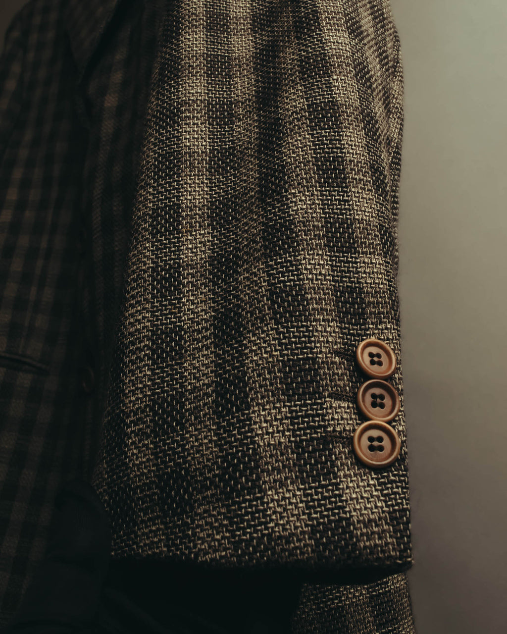 "Salvatore Ferragamo" 90's Brown checked tweed sport coat