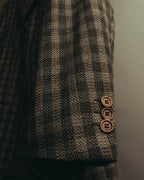 "Salvatore Ferragamo" 90's Brown checked tweed sport coat