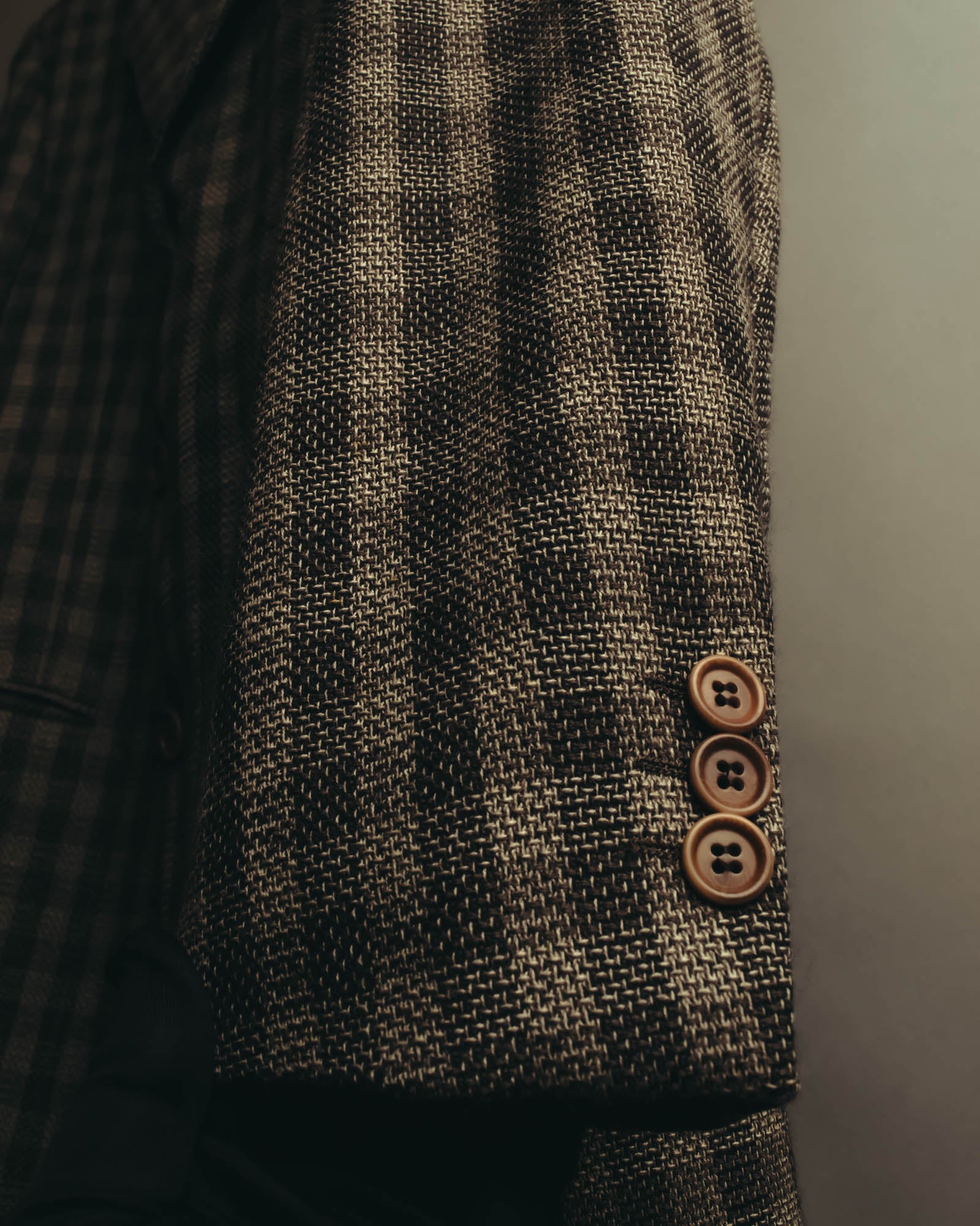 "Salvatore Ferragamo" 90's Brown checked tweed sport coat