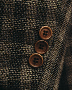 "Salvatore Ferragamo" 90's Brown checked tweed sport coat