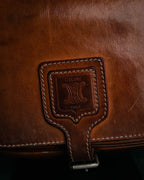 “CELINE” 90’s Leather triomphe shoulder bag