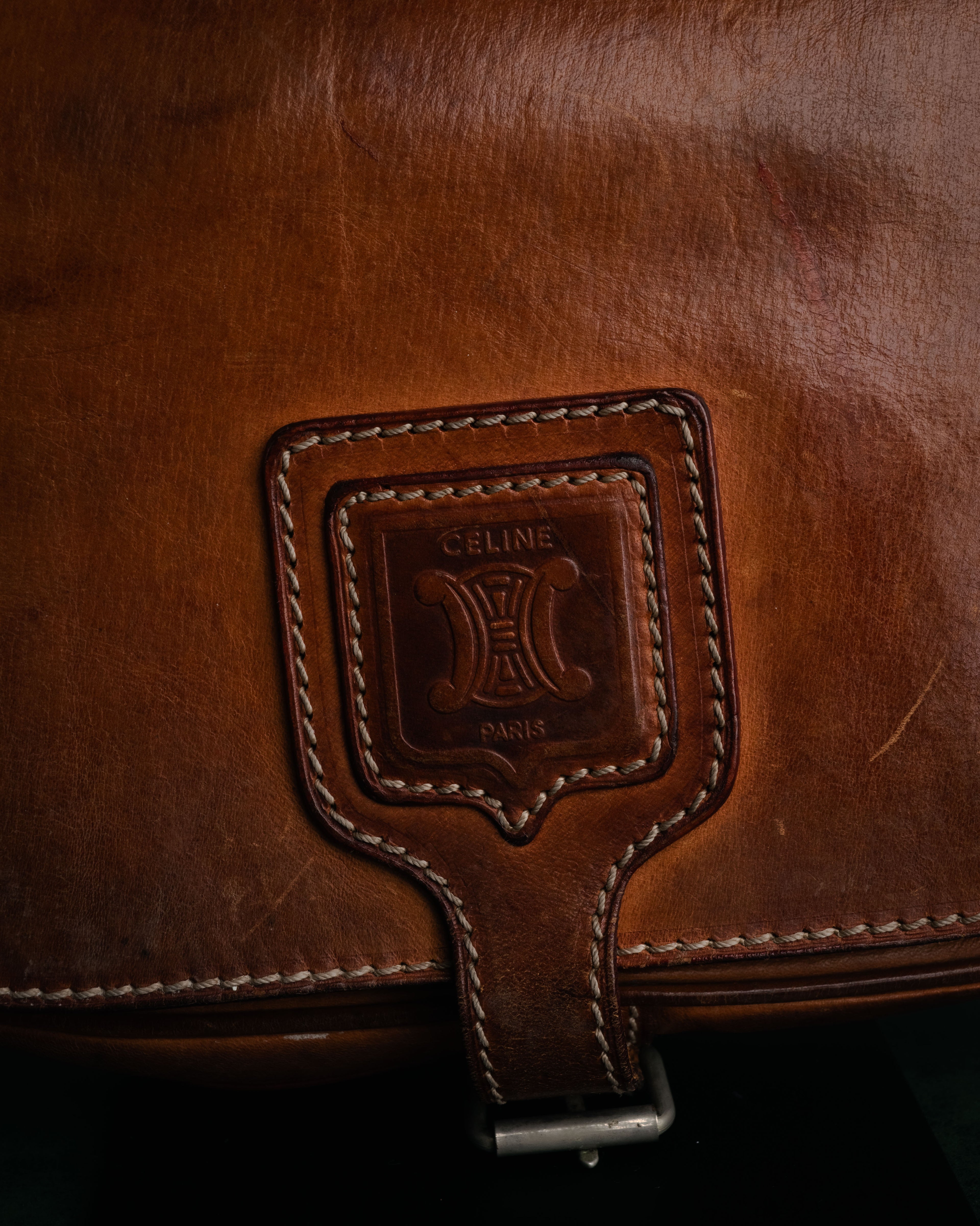 “CELINE” 90’s Leather triomphe shoulder bag