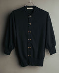 “COMME des GARCONS” 90’s asymmetrical button wool knit cardigan