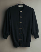 “COMME des GARCONS” 90’s asymmetrical button wool knit cardigan