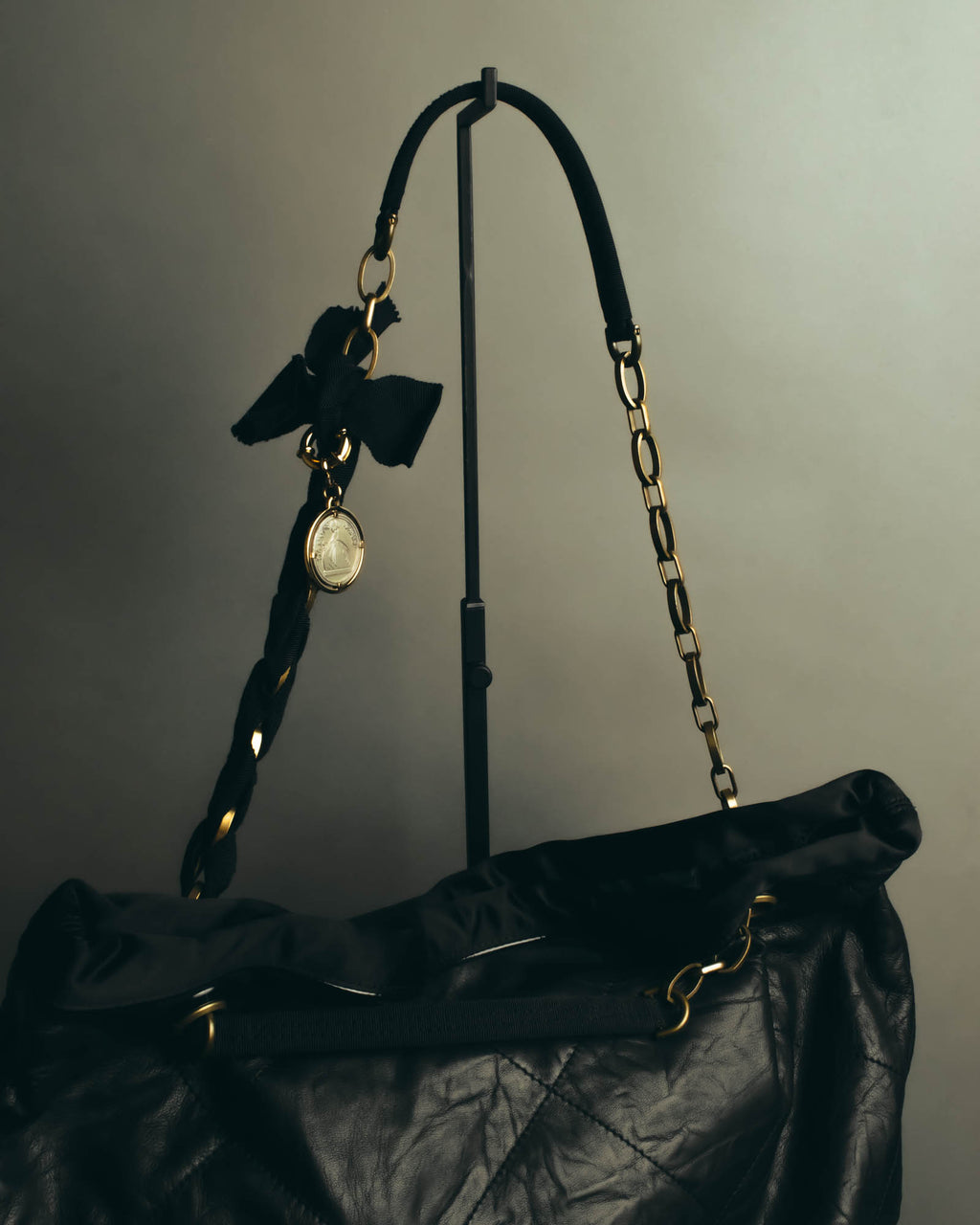 "LANVIN" 00's-10's Quilted leather shoulder bag