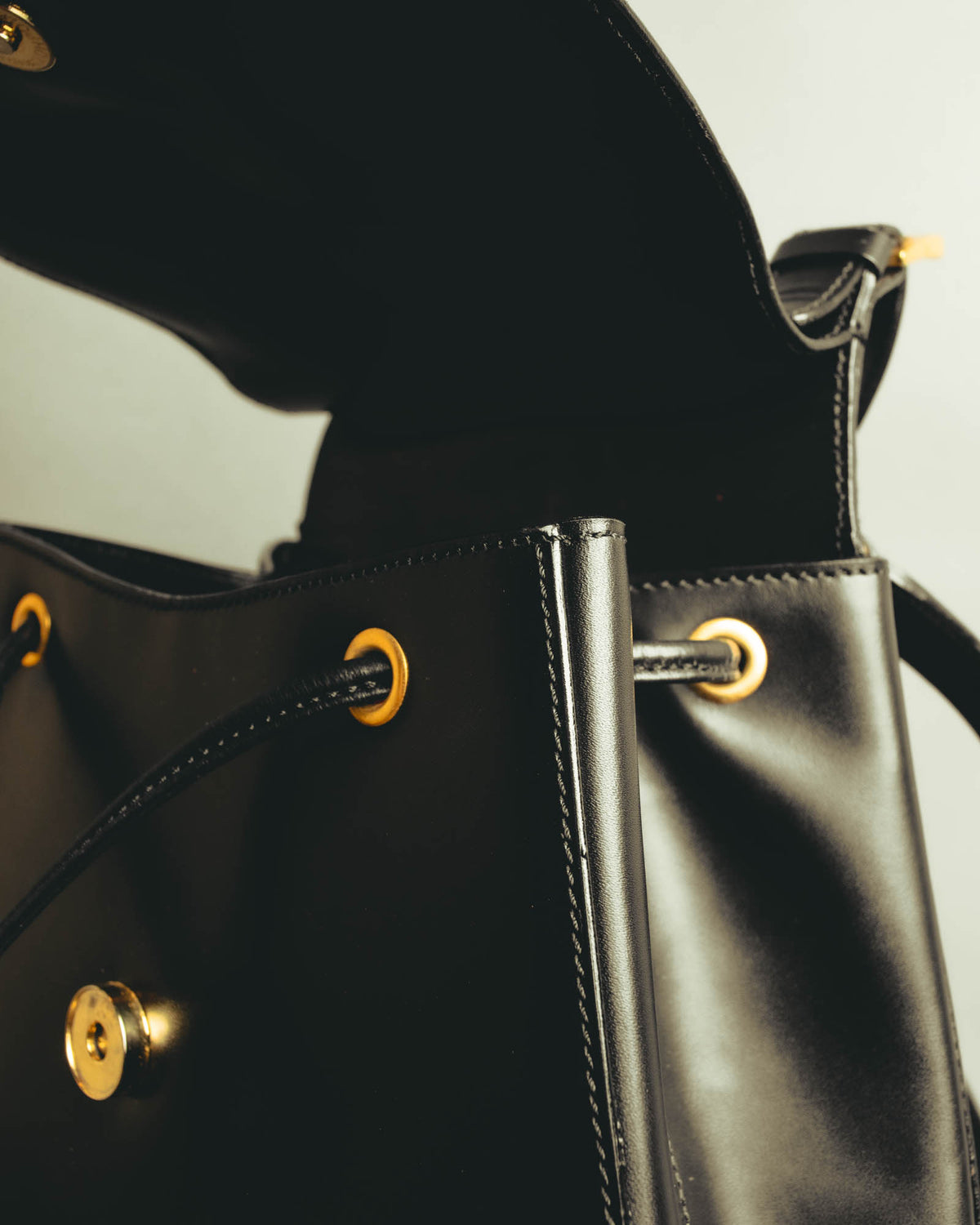 "CELINE" Late 80's-90's Teardrop leather backpack