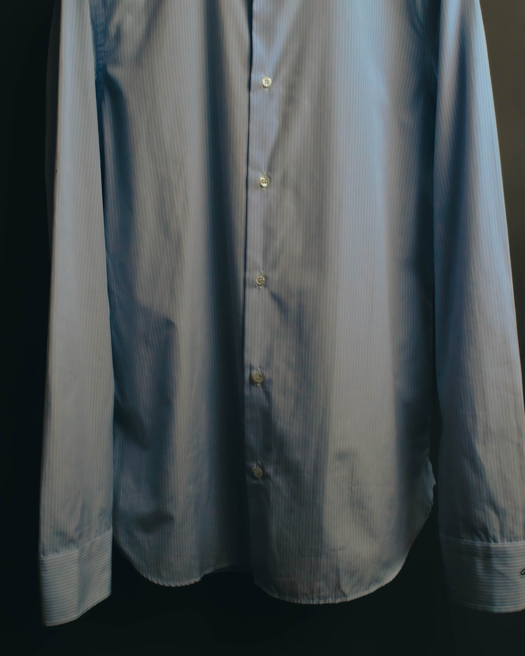 "GUCCI" 10's-20's Striped contrast-collar cotton shirt