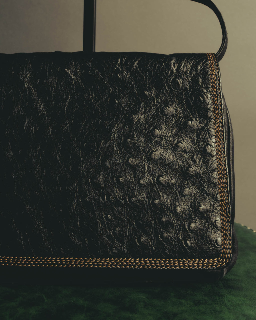 "LOEWE" 1990s to early 2000 ostrich leather shoulder bag