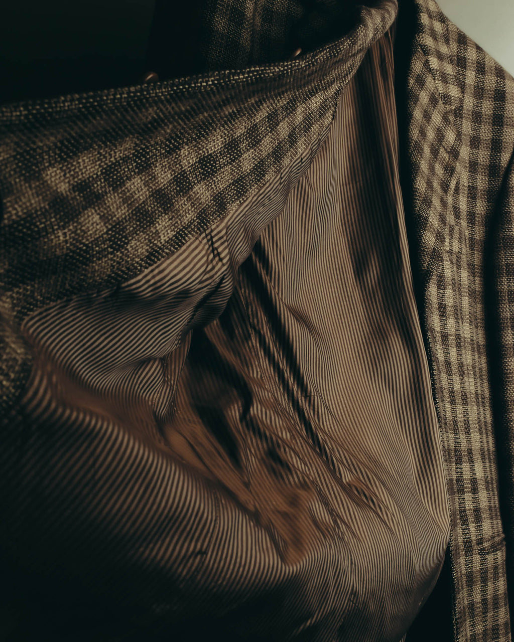 "Salvatore Ferragamo" 90's Brown checked tweed sport coat