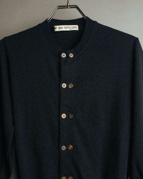 “COMME des GARCONS” 90’s asymmetrical button wool knit cardigan