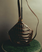 "LOEWE" 80's-90's Sculptural crocodile effect shoulder bag