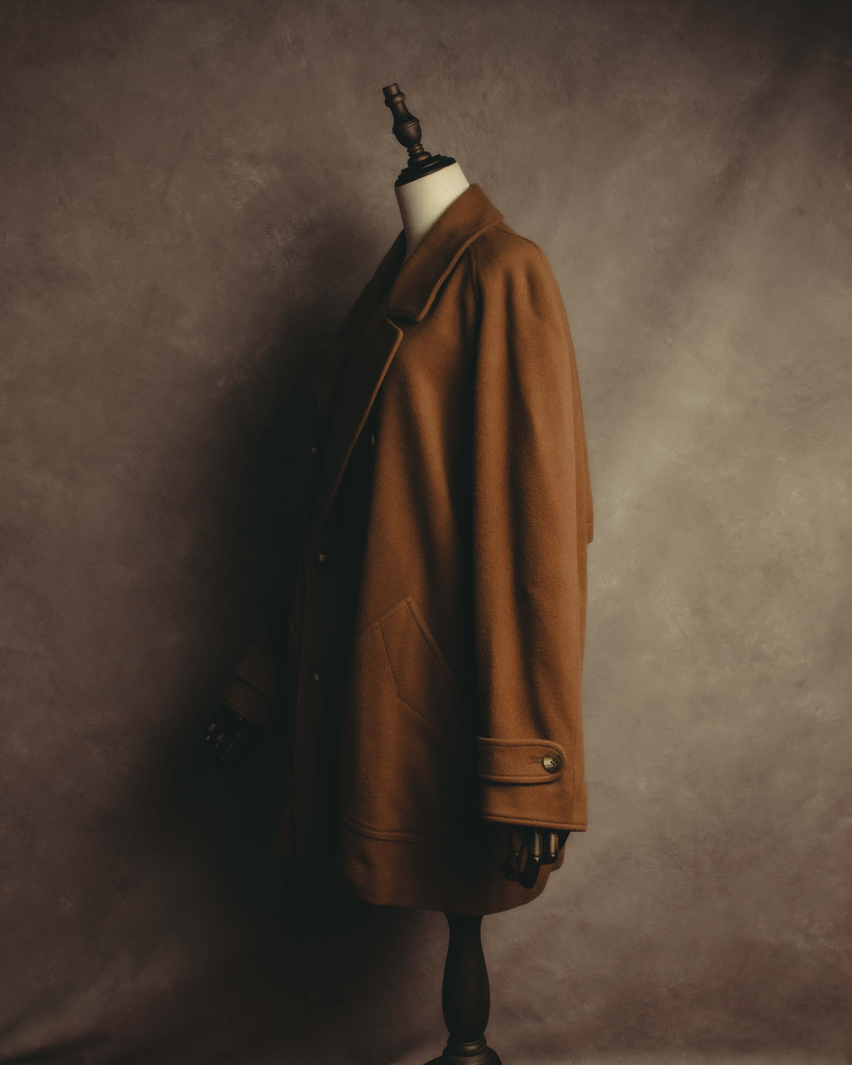 "KENZO" 80's-90's Sculptural double-breasted wool coat