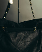 "LANVIN" 00's-10's Quilted leather shoulder bag