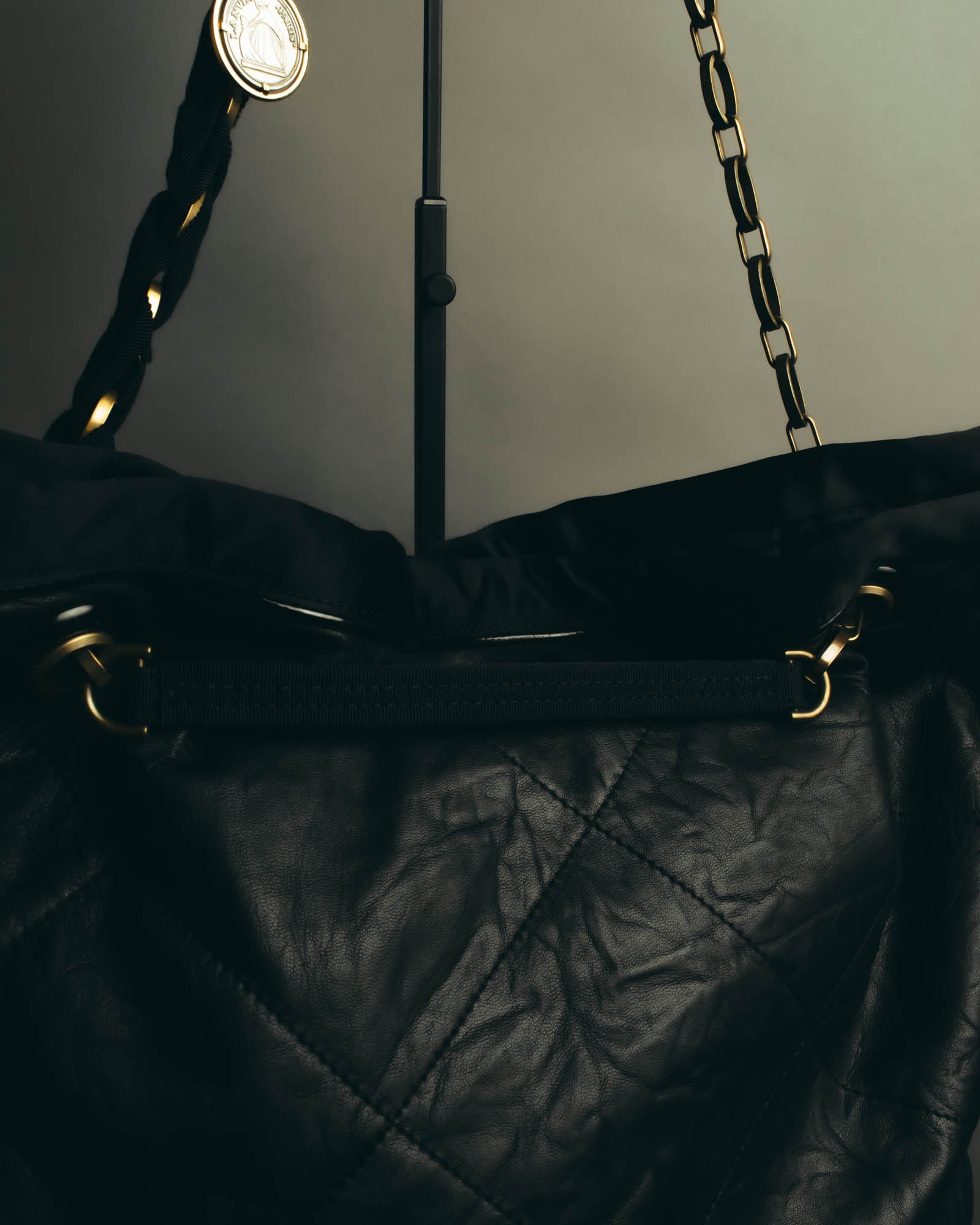 "LANVIN" 00's-10's Quilted leather shoulder bag