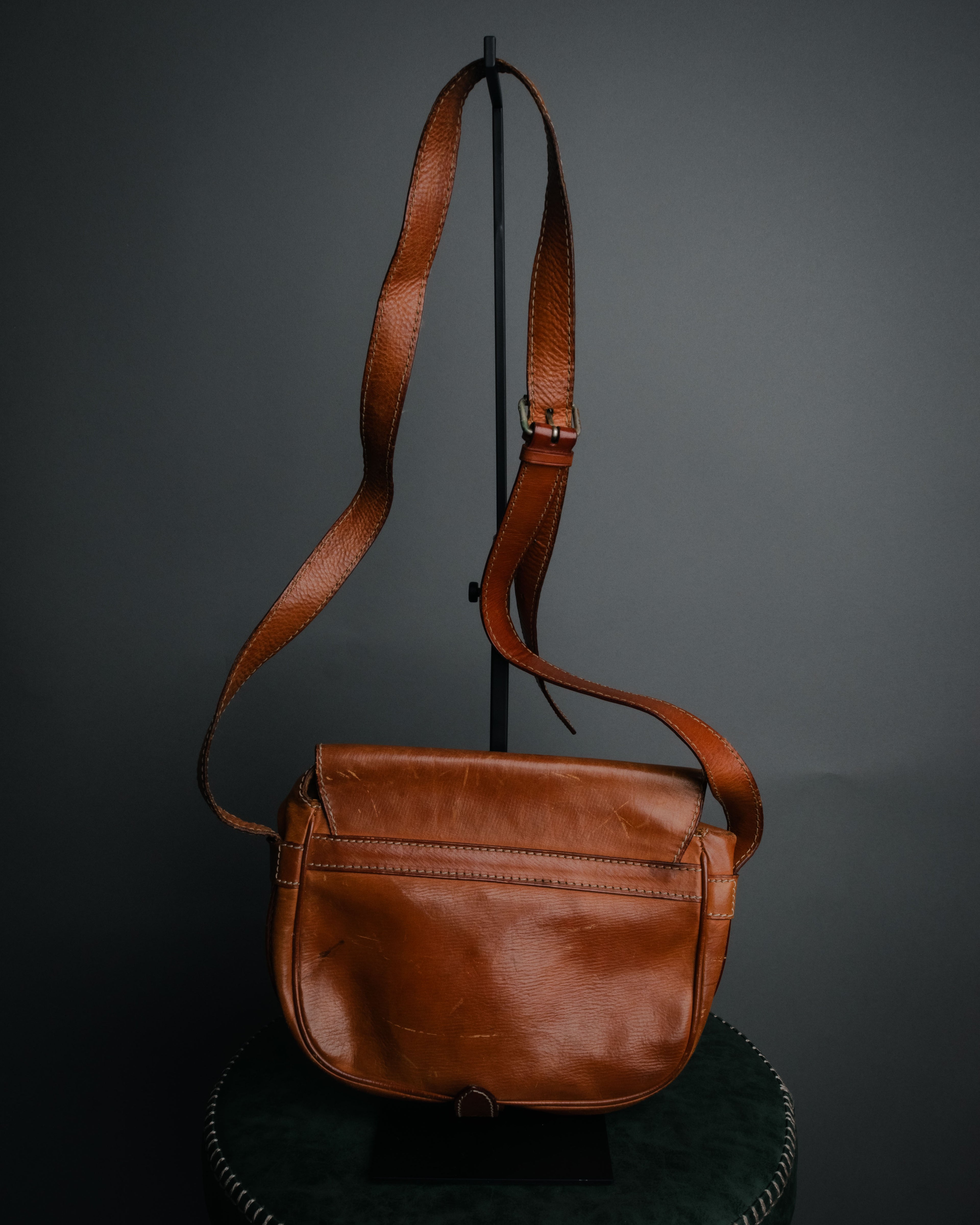 “CELINE” 90’s Leather triomphe shoulder bag