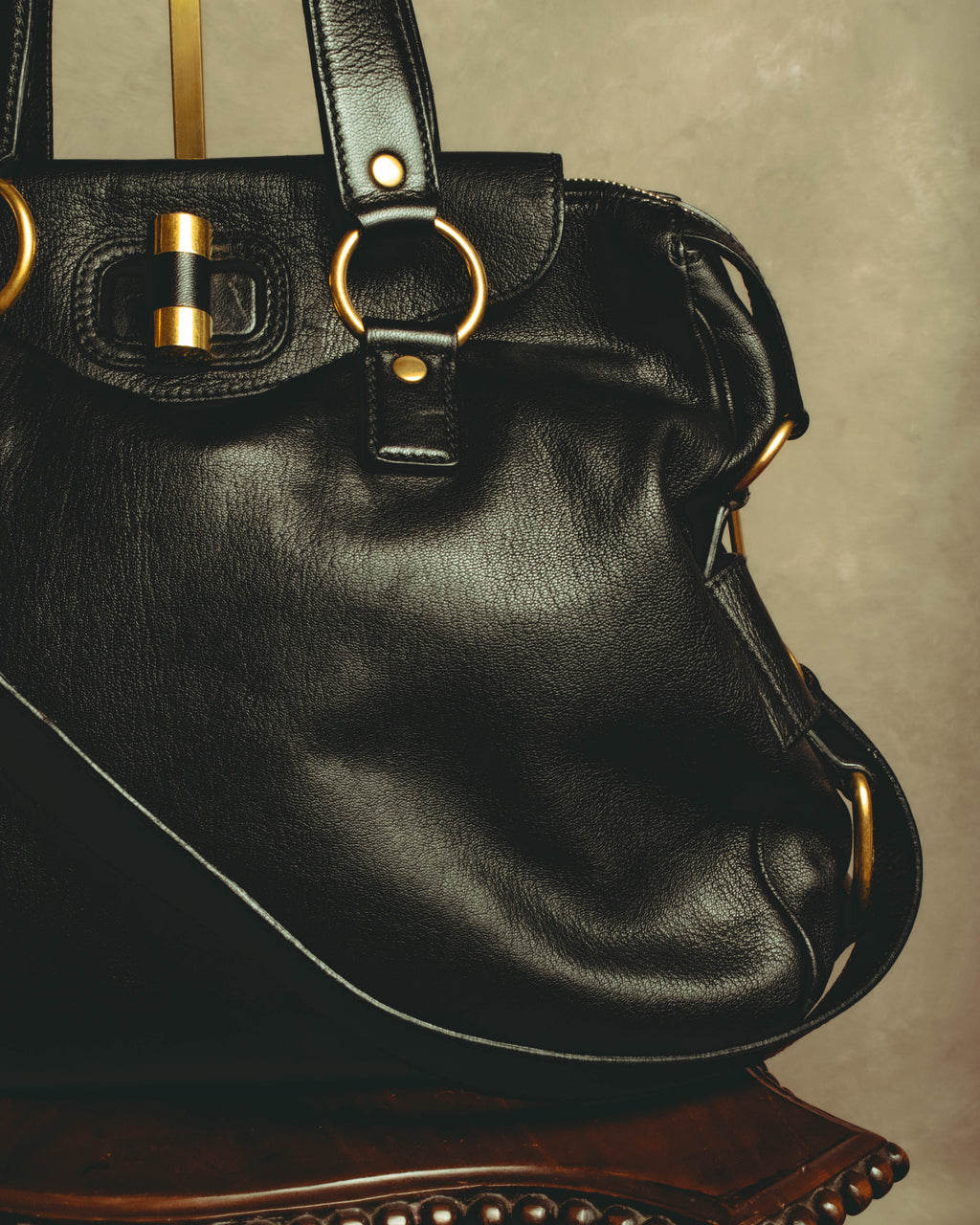 "–SPECIAL– Yves Saint Laurent" 00's-10's Soft leather 2-way handbag