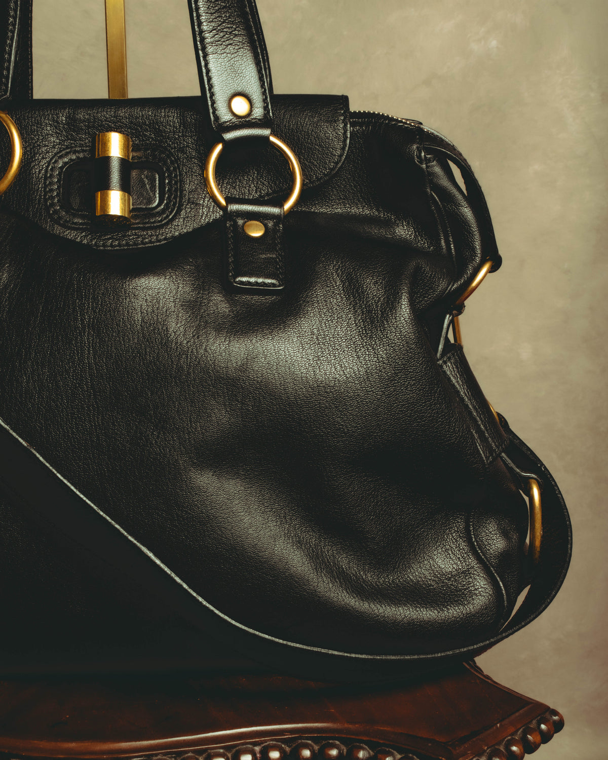 "–SPECIAL– Yves Saint Laurent" 00's-10's Soft leather 2-way handbag